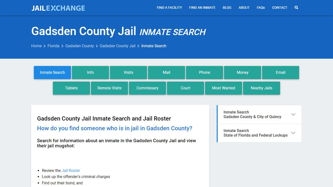 Inmate Search: Roster & Mugshots - Gadsden County Jail , FL
